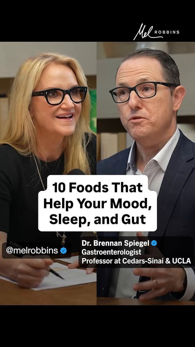 These 10 foods can change how your body handles stress, sleep, and digestion.

Dr. Brennan Spiegel is a leading gastroenterologist and medical researcher who is uncovering the invisible force that’s having a shocking impact on your energy, strength, gut health, mood, and every single cell in your body.

Comment “Health” and I’ll DM you a link to the full episode.

Dr. Spiegel explains that certain foods that are high in tryptophan help your body produce serotonin - which plays a key role in mood, sleep, and how your body functions under stress.

On this episode of The Mel Robbins Podcast, @brennan_spiegel breaks down how to support your body from the inside out - and the simple shifts that can help you feel better.

🎧 “The Hidden Reason You Feel Exhausted & How to Feel Better Now”

Listen on Spotify, Apple Podcasts, or YouTube - search “Mel Robbins Podcast Brennan Spiegel”